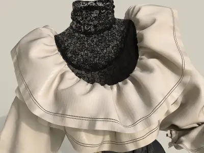 vintage female outfit 3D model