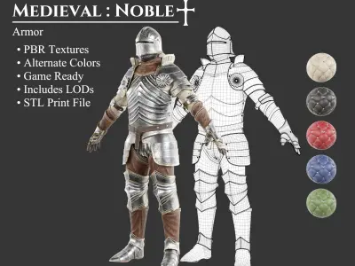 Medieval Collection Noble Soldier 3D Model Pack