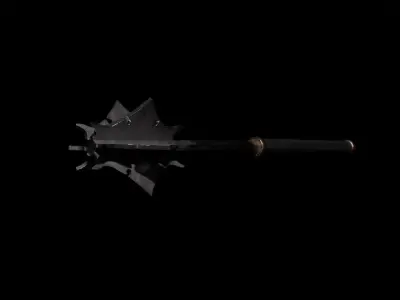 Medieval mace Low-poly 3D model 2