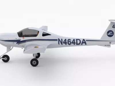 Aircraft Diamond DA20 Navy Low-poly 3D model