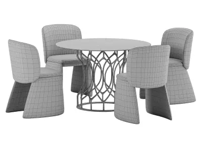 evie leather dining chair  3D model