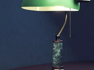 Bankers table lamp 3D model