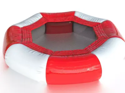 Modular inflatable water park TRAMPOLINE Low-poly 3D model