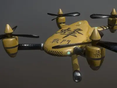 Air Force Combat Drone in 2 colors Low-poly 3D model