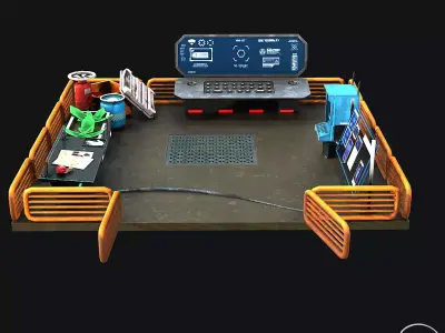 Scifi Scene Modular Gameready Lowpoly Low-poly 3D model