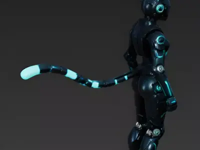 Realistic Cyberpunk Easter Bunny Assassin 3D Model Low-poly 3D model