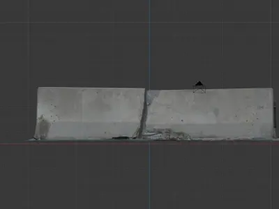 Double Concrete Barrier - Photoscanned Free 3D model
