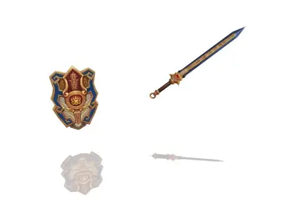 Runic - Sword and Shield Low-poly 3D model