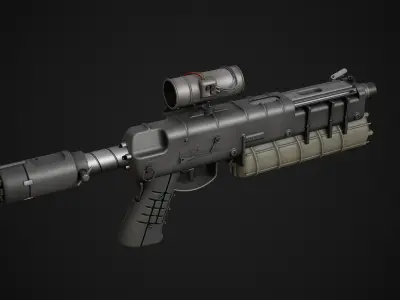 SMG ZARYA 901 FPS Animation Low-poly 3D model