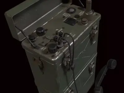 BC-1000 World War 2 Military Radio Low-poly 3D model