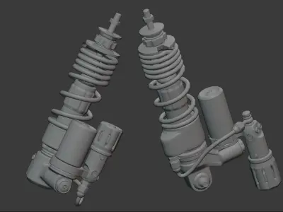 Ohlin Double Shock for Vespa Sprint Low-poly 3D model