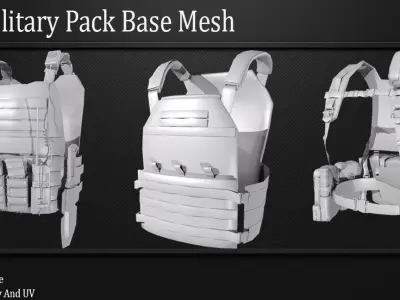 30 Military Pack Base Mesh Vol 03 Game Ready Low-poly 3D model