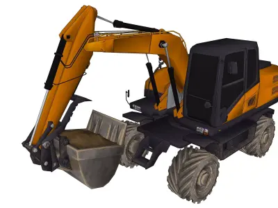 Excavator orange 3D model by wedigitize