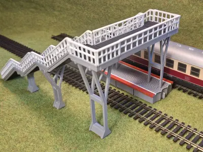 Double Edge Platform Overpass 1-87 FDM color 3D print model