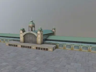 Prague Prumyslovy Palac Low-poly 3D model