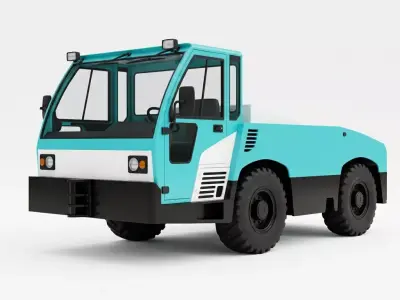 Aircraft Tow Tractor Airport Ground Support Asset 3D model