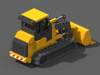 Voxel Crawler Loader Low-poly 3D model
