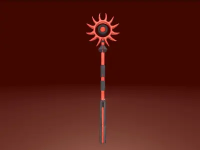 dark sun staff Low-poly 3D model