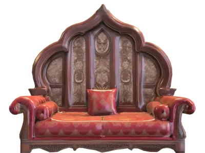 Medieval Wooden Furniture  Pack   Low-poly 3D model