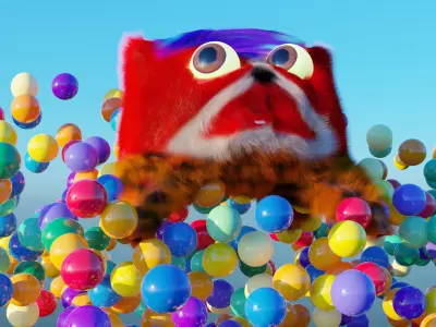 Cute Little Monster and its Wild Counterpart Low-poly 3D model
