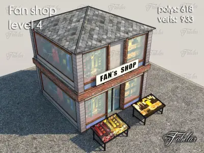 Fan Shop Low-poly 3D model shop