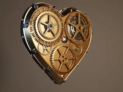Steampunk heart 3D model