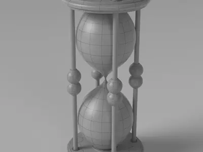 Wooden Hourglass - High poly 3D model