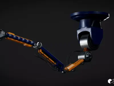 Futuristic Robotic Arm Low-poly 3D model
