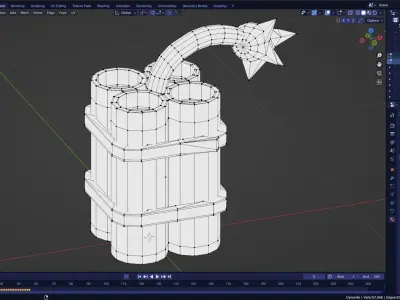 Low poly - Stylized Game Items  - Dynamite Low-poly 3D model