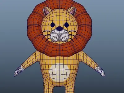 Lion Stylized Low-poly 3D model