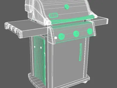 Weber Spirit  E-31  3-Burner Grill with Cabinet 3D model