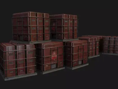 Industrial Boxes Free low-poly 3D model