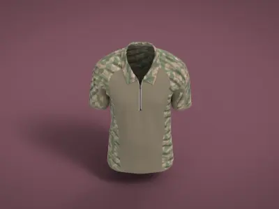Military Outfit - T-shirt Low-poly 3D model 60
