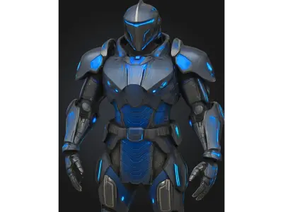 Futuristic Sci-Fi Soldier Low-poly 3D model
