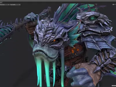 Ancient fisherman warrior Low-poly 3D model