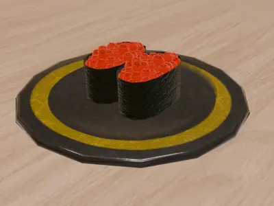 Free Sushi Model Low Poly Free low-poly 3D model