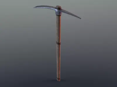 Pickaxe - Iron Low-poly 3D model