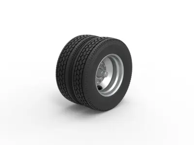 2 Hole double wheel of trailer Scale 1 to 25 3D print model
