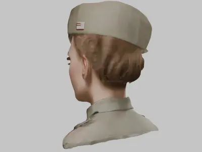 Military Female Character 3D Model Low-poly 3D model