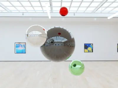 HDRI - Art Museum Gallery Interior 4b - v2 - HDR - 8192x4096 Texture
