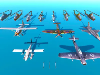 Military Aircrafts Low-poly 3D model