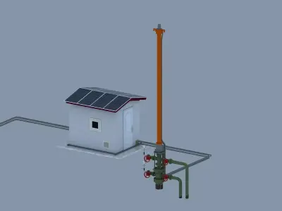 Hydraulic pumping unit   Hydraulic pump jack 3D model
