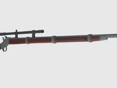 Remington Rolling Block Rifle - Game Ready Low-poly 3D model