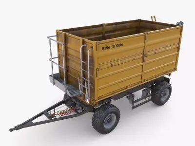 Agro trailer V4 Low-poly 3D model