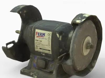Grinder Low Poly old rusty machine Low-poly 3D model