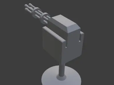 Turret - Low Poly Game Asset Free low-poly 3D model