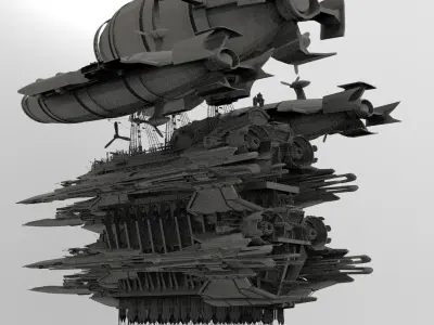 Colossal Cathedral Airship 1 3D model