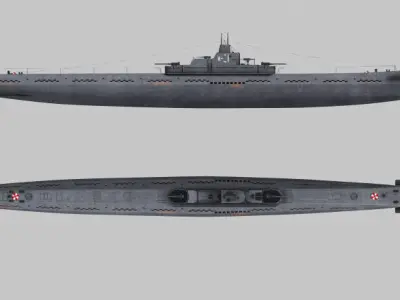 K-21 WWII Soviet Submarine 3D model