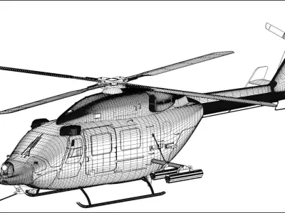 HAL ALH WSI Rudra Attack Helicopter 3D model