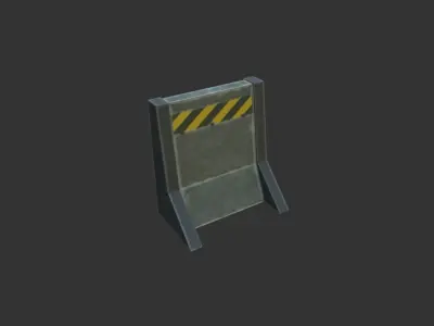 RockBlock LowPoly barrier Free low-poly 3D model